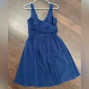 Navy J Crew Chiffon and silk dress size 4 worn once